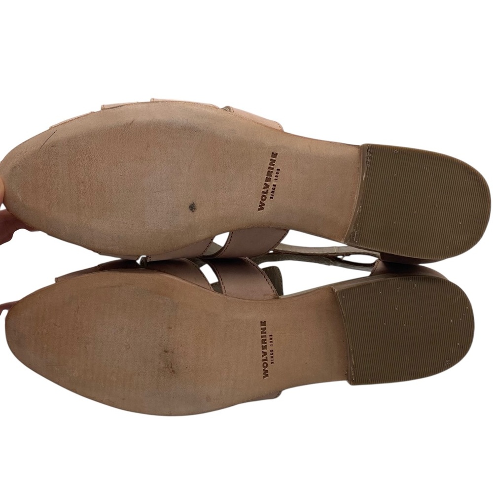 Wolverine Womens Shoes Leather Flats Size 7 Tan Sandals Casual Buckle Neutral - Picture 11 of 13
